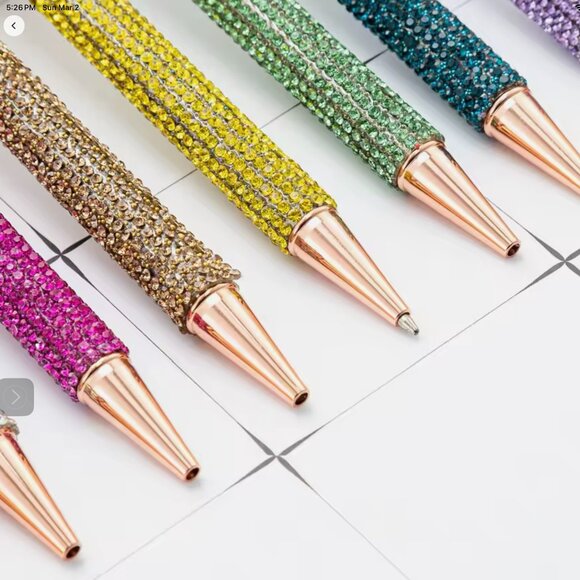 Pink Blinged Diamond Topped Writing Pen - Picture 4 of 5